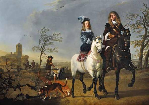 Aelbert Cuyp Lady and Gentleman on Horseback oil painting image